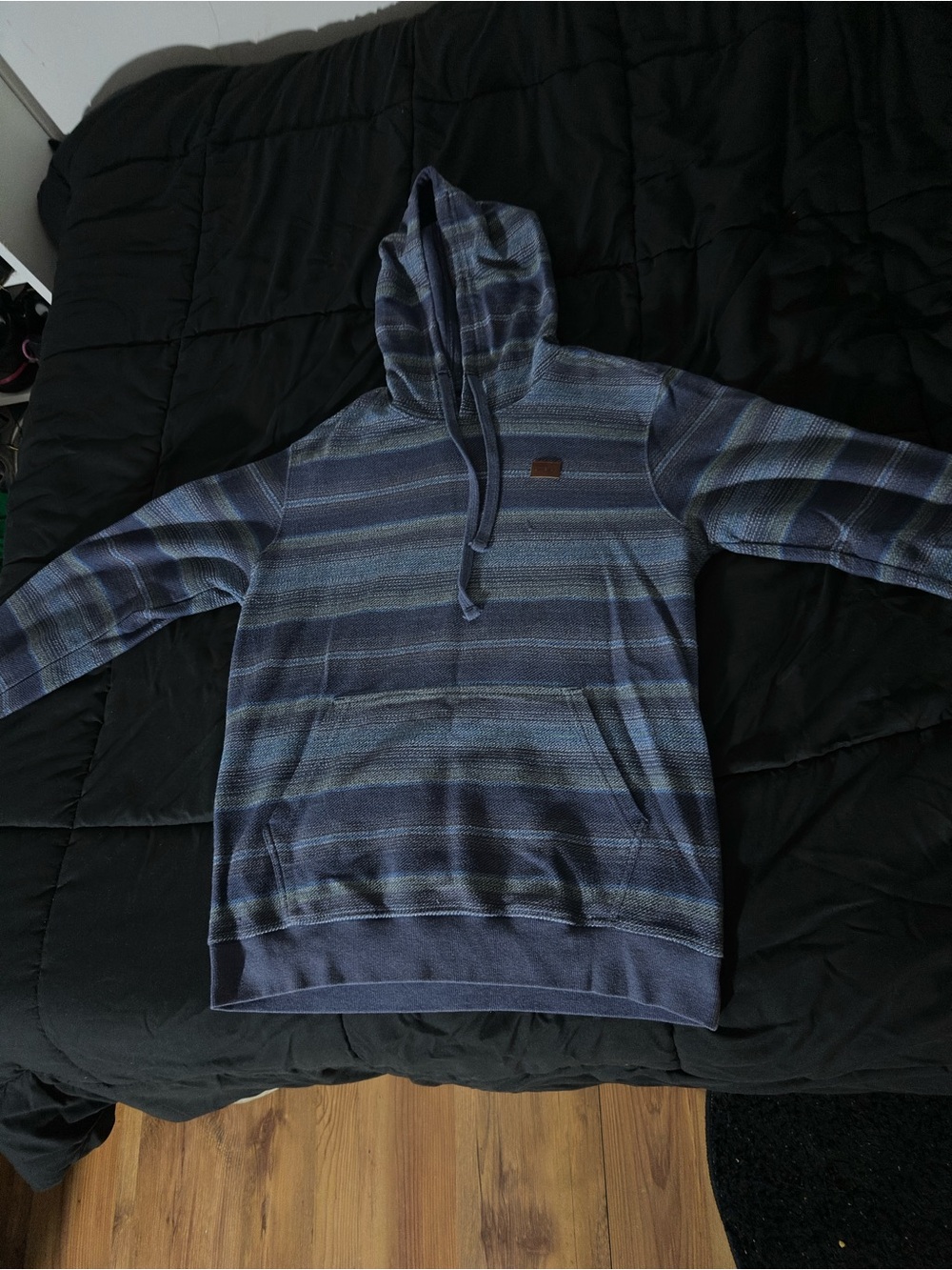 O'Neill Navy and Light Blue Striped Pullover Hoodie